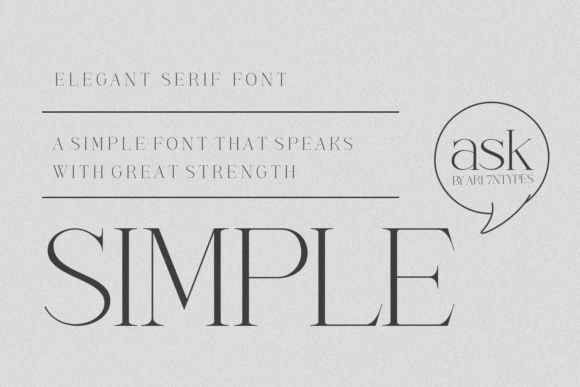 Simple Ask: A Refined Serif Font for Elegant Branding